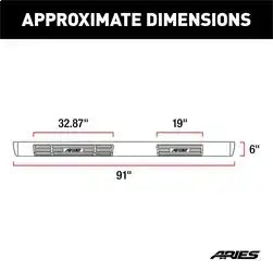 ARIES 4444045 - 6 x 91 Polished Stainless Oval Side Bars, Select Silverado, Sierra 2500, 3500