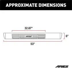ARIES 4445006 - 6 x 53 Black Aluminum Oval Side Bars, Select Chevrolet Silverado, GMC Sierra