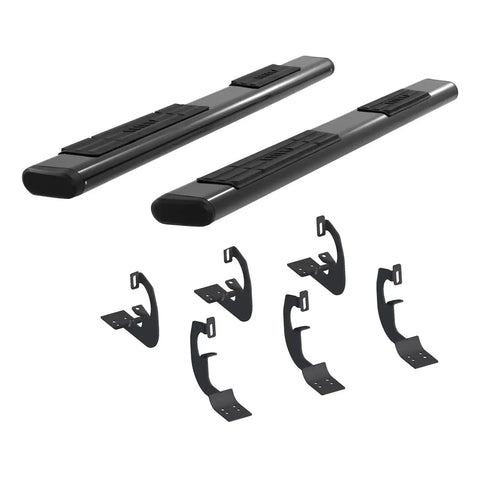ARIES 4445007 - 6 x 75 Black Aluminum Oval Side Bars, Select Chevrolet Silverado, GMC Sierra