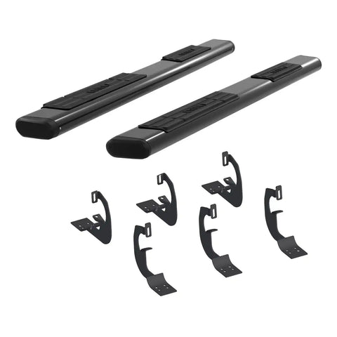 ARIES 4445023 - 6 x 75 Black Aluminum Oval Side Bars, Select Ford F-150, F-250