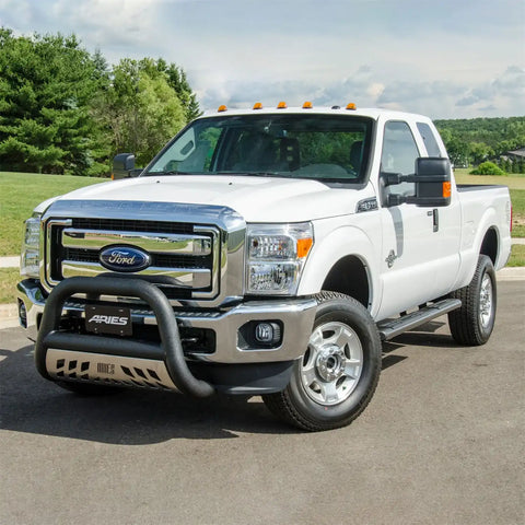 ARIES 4445025 - 6 x 85 Black Aluminum Oval Side Bars, Select Ford F-250, F-350, F-450, F-550