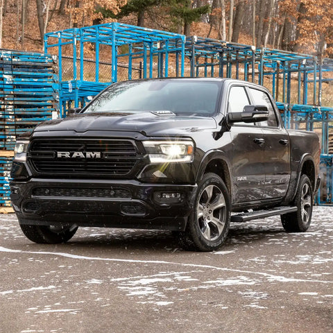 ARIES 4445044 - 6 x 85 Black Aluminum Oval Side Bars, Select Dodge, Ram 1500, 2500, 3500