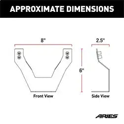 ARIES 45-0000 - 4 Inch Bull Bar License Plate Bracket