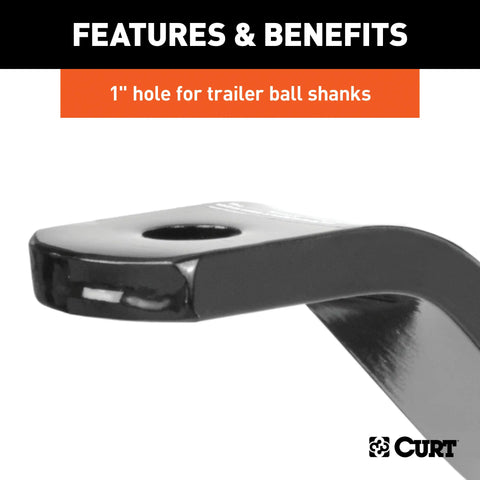 CURT 45003 Vertical Receiver Ball Mount (2 Shank, 4,000 lbs.)