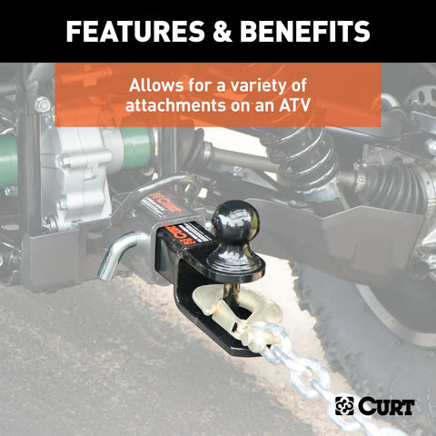 CURT 45005 - 3-in-1 ATV Ball Mount with 2in. Shank and 1-7/8in. Trailer