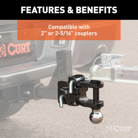 CURT 45008 - Replacement Head for Adjustable Trailer Hitch Ball Mount #45049