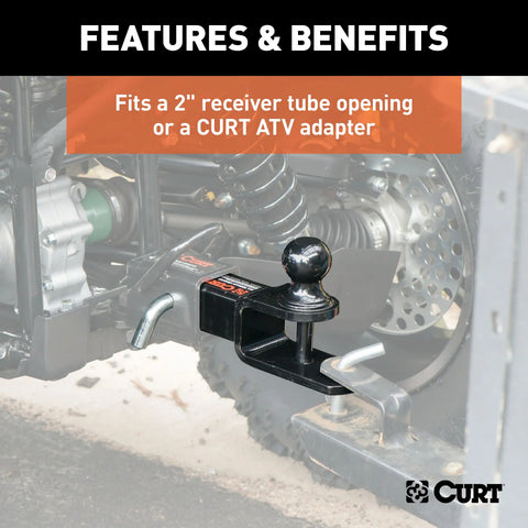CURT 45009 3-in-1 ATV Ball Mount with 2 Shank and Trailer