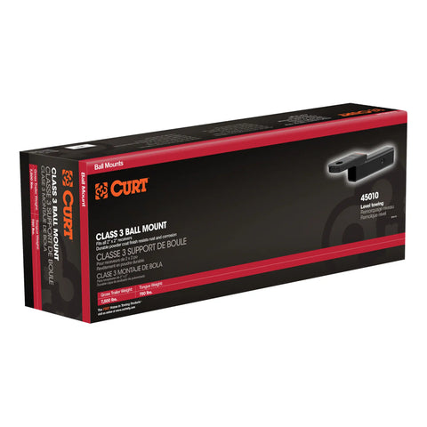 CURT 45011 Class 3 Ball Mount (2 Shank, 7,500 lbs., 2 Drop, 8-1/4 Long, Packaged)