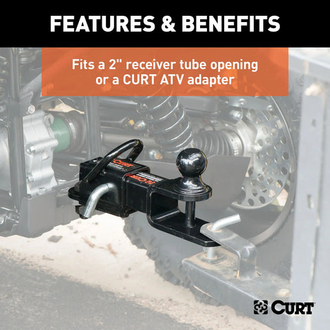 CURT 45029 ATV Towing Starter Kit with 2 Shank and 1-7/8 Trailer Ball