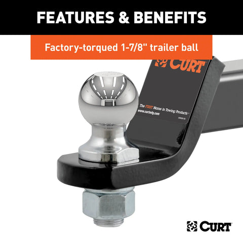 CURT 45034 Loaded Ball Mount with 1-7/8 (2 Shank, 3,500 lbs., 2 Drop)