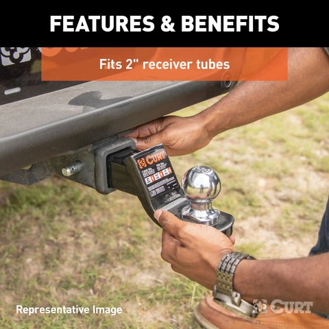 CURT 45036 Loaded Ball Mount with 2 (2 Shank, 7,500 lbs., Drop)