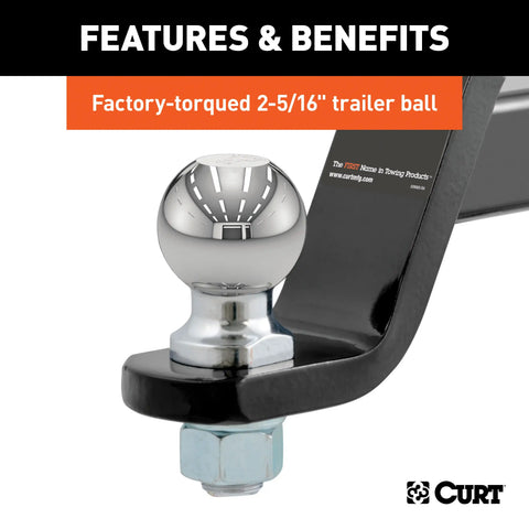 CURT 45042 Loaded Ball Mount with 2-5/16 (2 Shank, 7,500 lbs., 4 Drop)