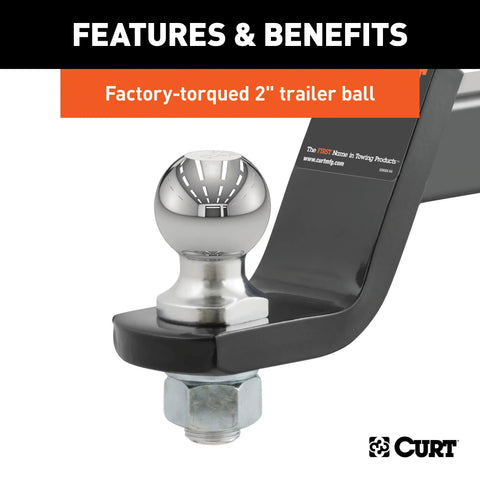 CURT 45057 Loaded Ball Mounts with 2 Balls (2 Shank, 7,500 lbs., 4 Drop, 3-Pack)