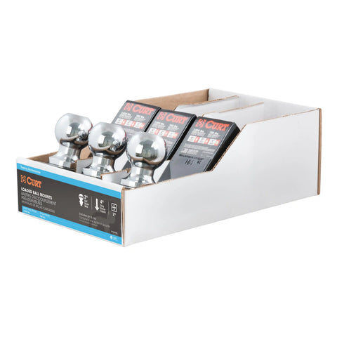 CURT 45057 Loaded Ball Mounts with 2 Balls (2 Shank, 7,500 lbs., 4 Drop, 3-Pack)