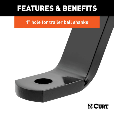 CURT 45110 Class 3 Ball Mount (2 Shank, 5,000 lbs., 10 Drop, 13 Long)