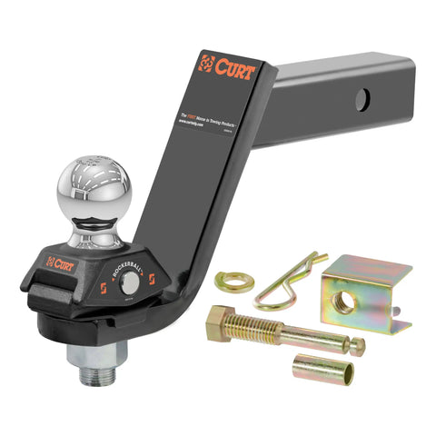 CURT 45144 RockerBall Cushion Hitch with 2 Ball (2 Shank, 7,500 lbs., 5 Drop)