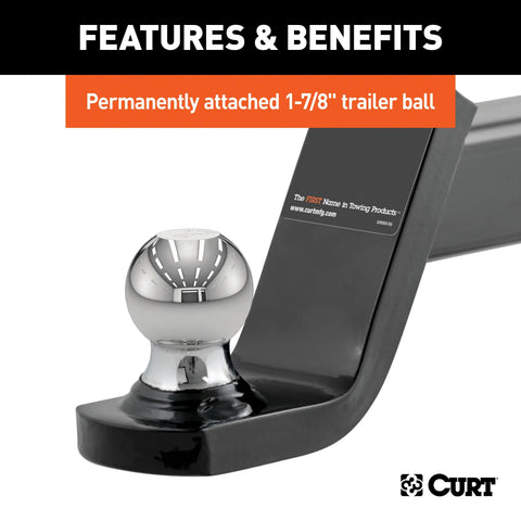 CURT 45151 Fusion Ball Mount with 1-7/8 (2 Shank, 5,000 lbs., 4 Drop)