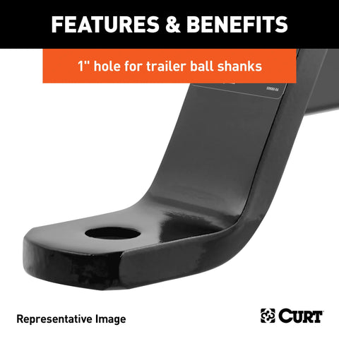 CURT 45220 Dual-Length Ball Mount (2 Shank, 7,500 lbs., 2 Drop, 7-1/2 or 10-1/2 Long)