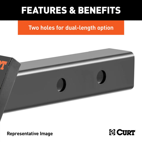 CURT 45230 Dual-Length Ball Mount (2 Shank, 7,500 lbs., 4 Drop, 8-1/8 or 11-1/8 Long)