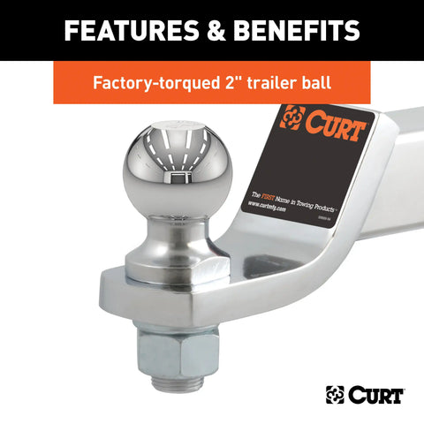 CURT 45295 Loaded Ball Mount with 2 (2 Shank, 7,500 lbs., Drop)