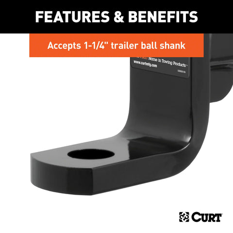 CURT 45313 Class 4 Ball Mount (2 Shank, 12,000 lbs., Drop, 9-3/8 Long)