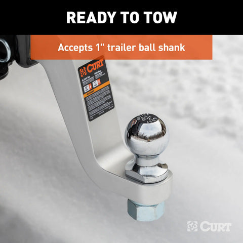 CURT 45362 - Aluminum Ball Mount (2in. Shank 8000 lbs 6in. Drop 8-1/2in. Long)