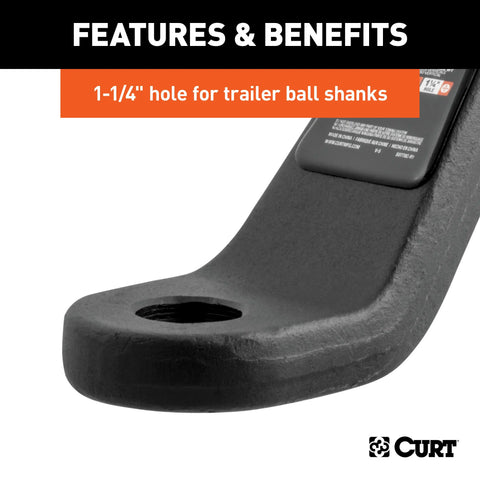 CURT 45460 Commercial Duty Forged Ball Mount (2-1/2 Shank, 20,000 lbs., 8 Drop)