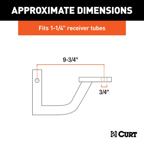 CURT 45507 Vertical Receiver Ball Mount (1-1/4 Shank, 3,500 lbs.)
