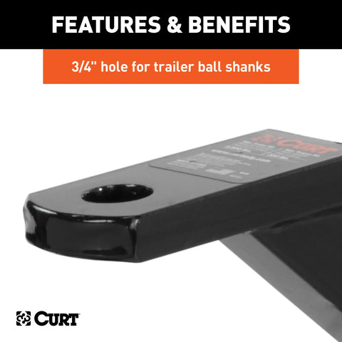 CURT 45507 Vertical Receiver Ball Mount (1-1/4 Shank, 3,500 lbs.)