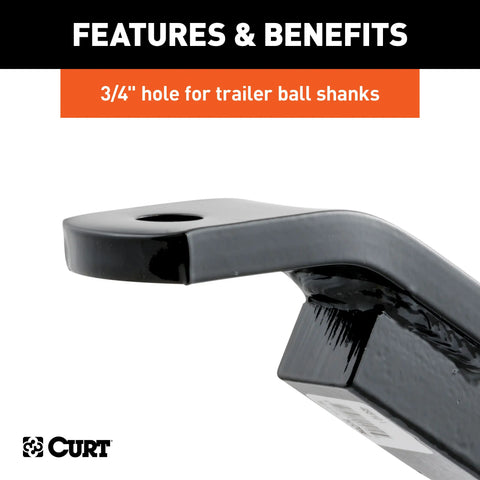 CURT 45510 Class 2 Ball Mount (1-1/4 Shank, 3,500 lbs., 3-1/8 Rise, 10-5/16 Long)
