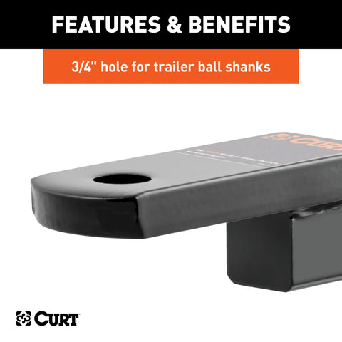CURT 45519 Class 2 Ball Mount (1-1/4 Shank, 3,500 lbs., 1-1/4 Rise, 9-3/4 Long)