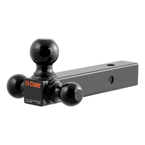 CURT 45652 - Multi-Ball Mount (2in. Hollow Shank 1-7/8in. 2in./2-5/16in. Black Balls)