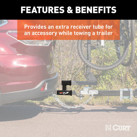 CURT 45792 - Dual Receiver Trailer Hitch Ball Mount 2-Inch 3500 lbs