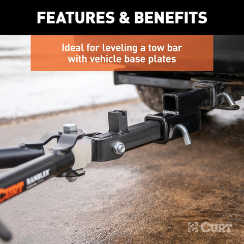 CURT 45797 Trailer Hitch Adapter, 2-Inch Receiver, 2-In Drop or Rise, 7,500 lbs