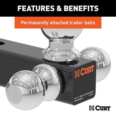 CURT 45800 Replacement Adjustable Tri-Ball Head for #45799