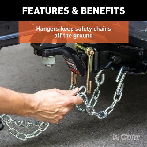 CURT 45806 Trailer Safety Chain Holder Bracket (2 Shank)