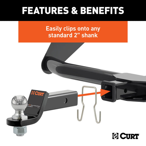 CURT 45807 Trailer Safety Chain Holder Bracket (2 Shank)