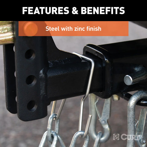 CURT 45807 Trailer Safety Chain Holder Bracket (2 Shank)