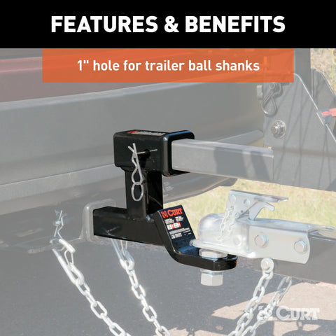 CURT 45810 Multi-Use Ball Mount (2 Shank, 7,500 lbs., 5-13/16 Rise, 1 Hole)