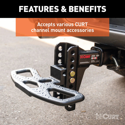 CURT 45907 Adjustable Channel Mount with 2-5/16 Ball & Pintle (2 Shank, 13,000 lbs.)