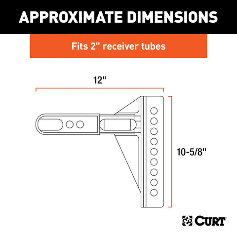 CURT 45917 Replacement 2-1/2 Channel Mount Shank (Fits #45902 or #45908, 20,000 lbs.)