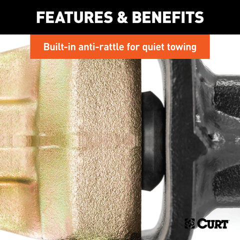CURT 45927 Adjustable Channel Mount, Dual Ball (2-1/2 Shank, 20,000 lbs., 10-3/8 Drop)