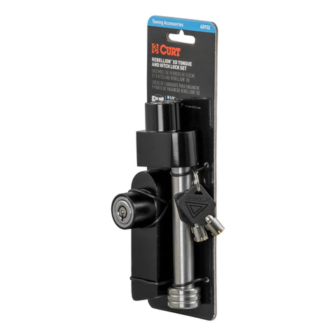 CURT 45932 Rebellion XD Tongue and Hitch Lock Set, 2 or 2-1/2-Inch Receiver