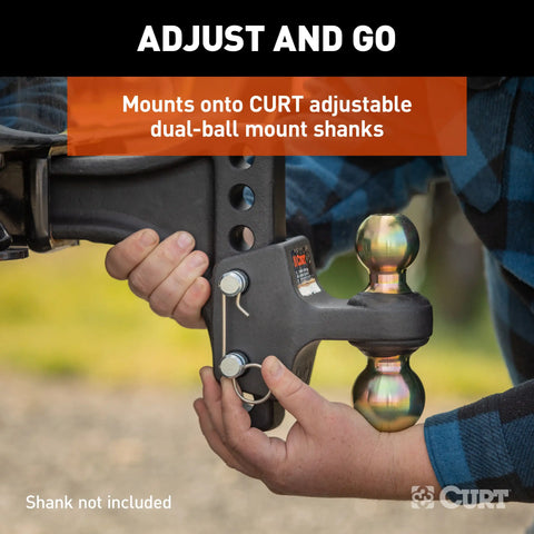 CURT 45934 HD Dual Ball Attachment for Weight Distribution Shank