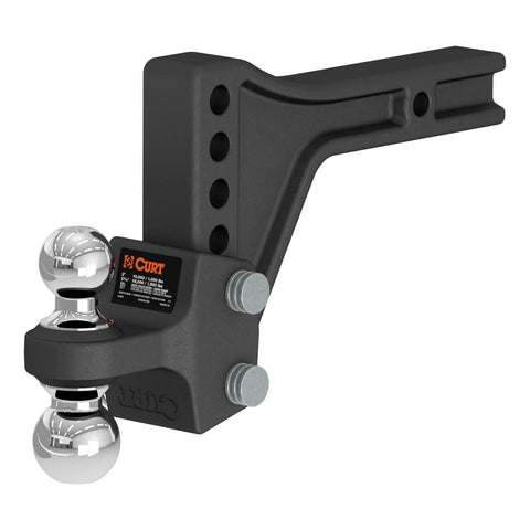 CURT 45935 Adjustable Trailer Hitch Ball Mount with Dual Ball, 2 Shank, 15K