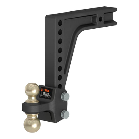 CURT 45939 HD Deep-Drop Adjustable Hitch Ball Mount with Dual Ball, 2-1/2 Shank, 20K