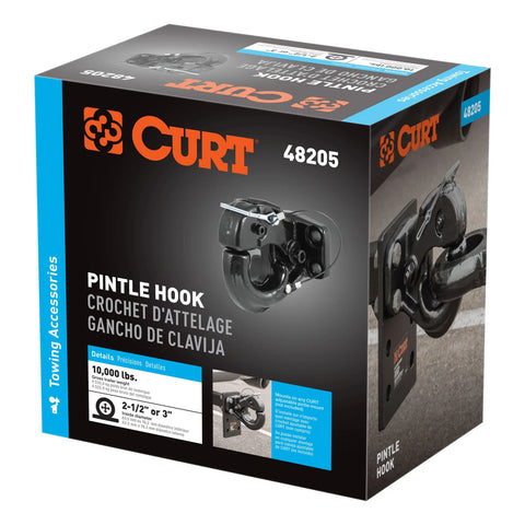 CURT 48205 Pintle Hook (10,000 lbs., 2-1/2 or 3 Lunette Rings)