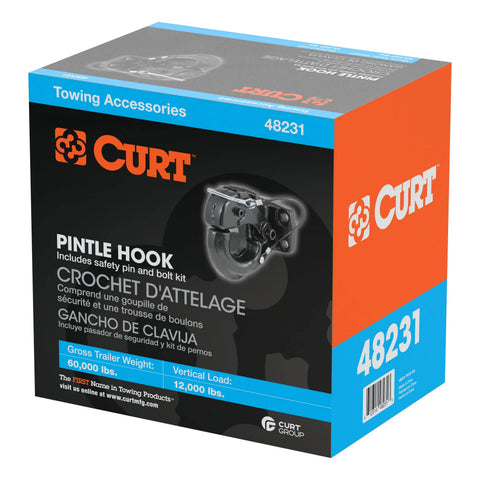 CURT 48231 Curt, Pintle Hook (60,000 lbs., 2-1/2 or 3 Lunette Rings)