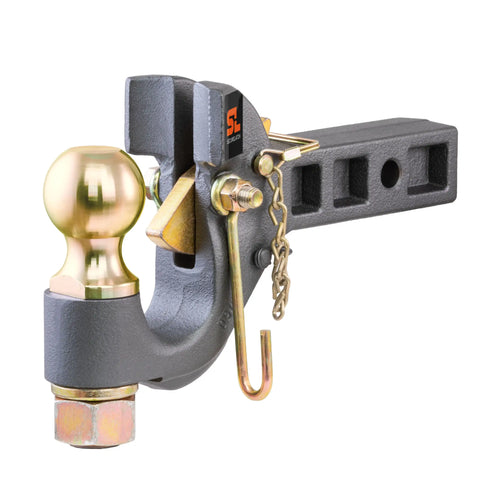 CURT 48406 SecureLatch Receiver-Mount Ball & Pintle Hitch (2 Shank, 2-5/16 Ball, 14K)