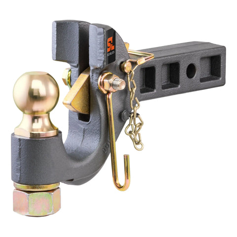 CURT 48407 SecureLatch Receiver-Mount Ball & Pintle Hitch (2 Shank, 2 Ball, 14K)